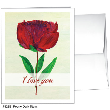 Peony Dark Stem, Greeting Card (7828B), A2 Card, printedcanvas.com
