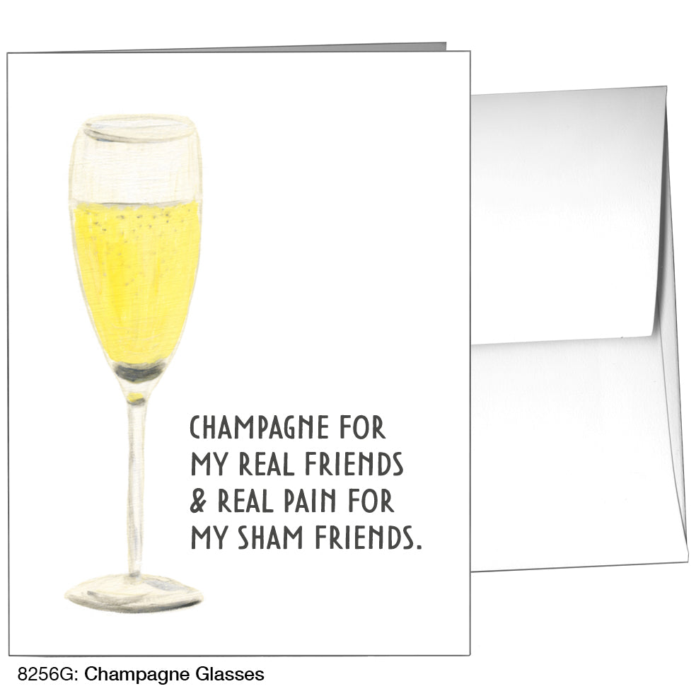 Champagne Glasses, Greeting Card (8256G), A2, printedcanvas.com
