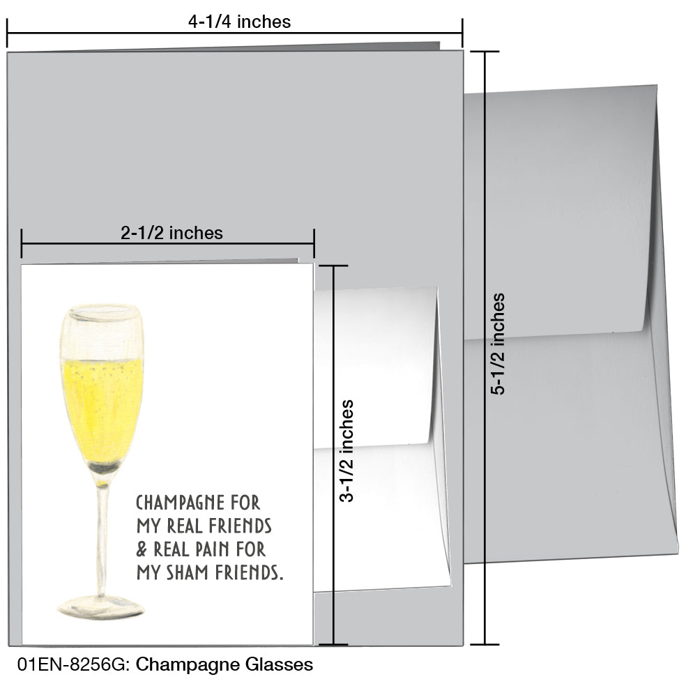 Champagne Glasses, Greeting Card (8256G), Enclosure, printedcanvas.com