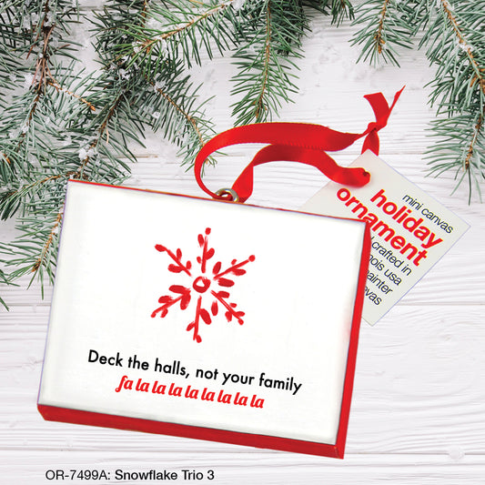 Snowflake Trio 3, Ornament (OR-7499A), Front, printedcanvas.com