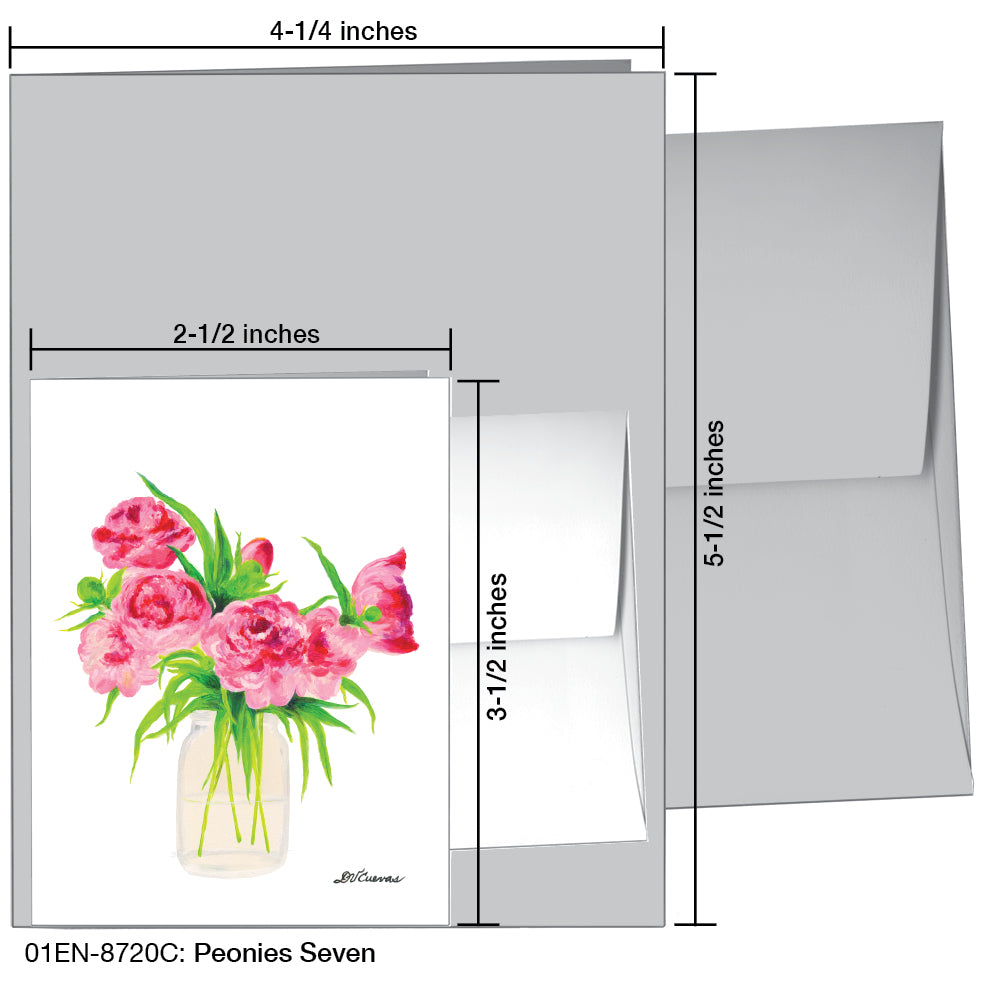 Peonies Seven, Greeting Card (8720C), Enclosure Card, www.printedcanvas.com