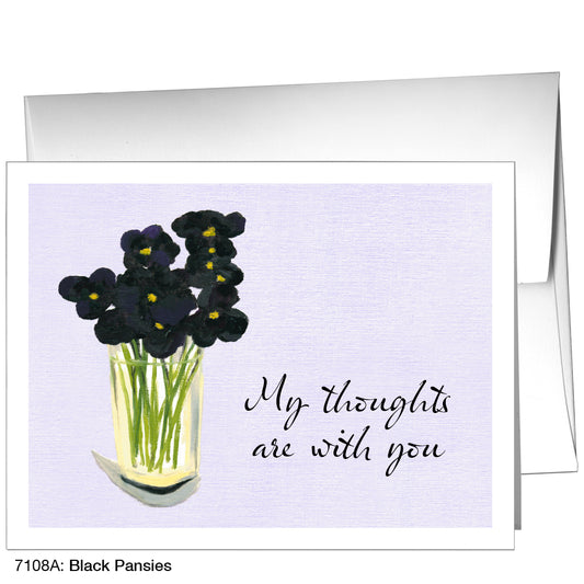 Black Pansies, Greeting Card (7108A), A2, printedcanvas.com