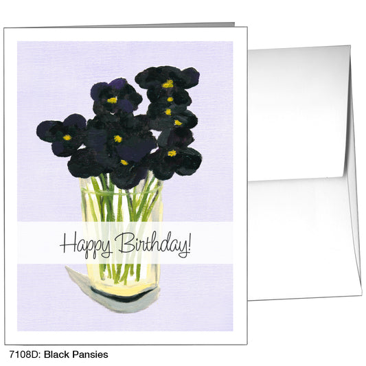 Black Pansies, Greeting Card (7108D), A2, printedcanvas.com