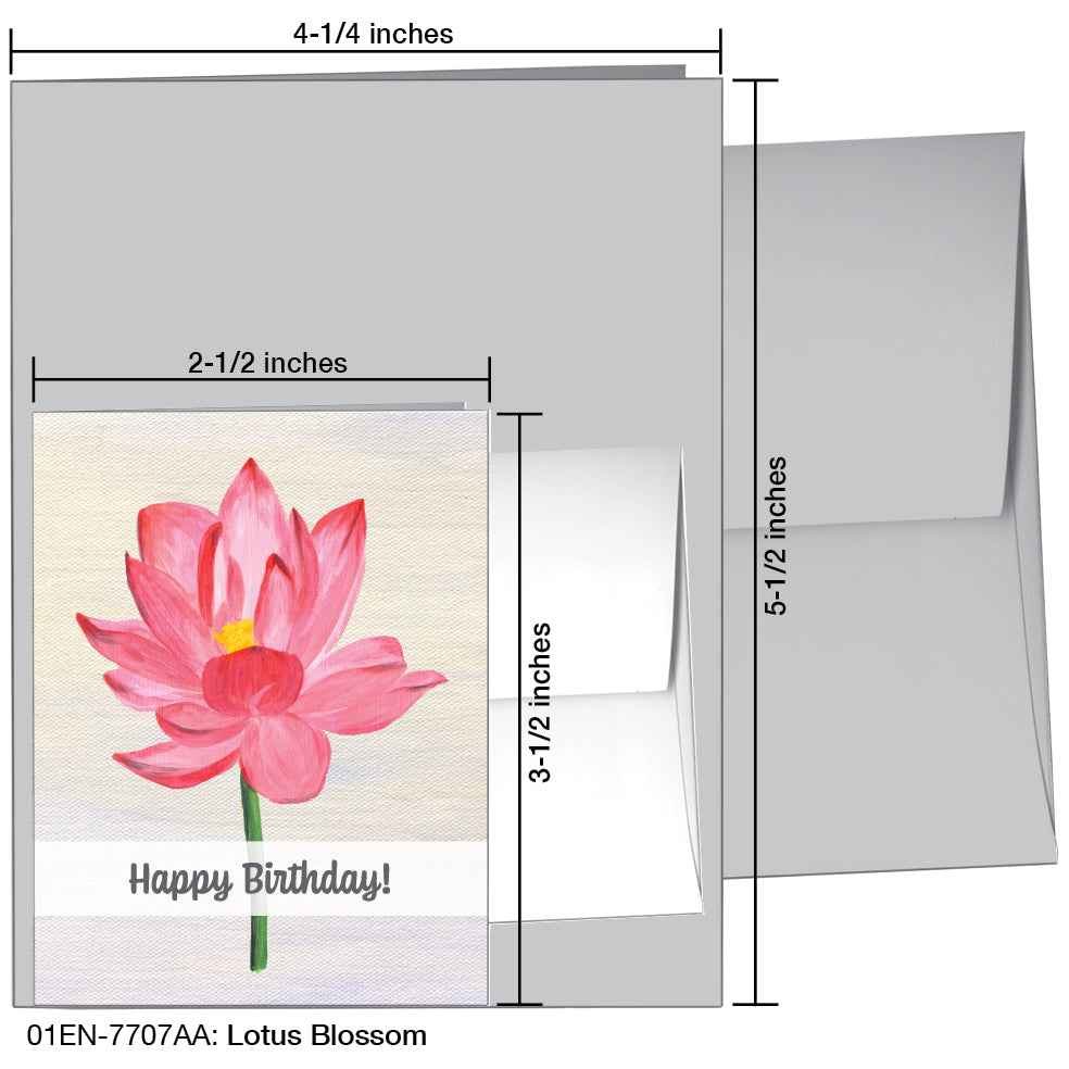 Lotus Blossom, Greeting Card (7707AA), Enclosure, www.printedcanvas.com