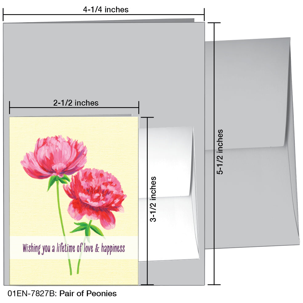 Pair of Peonies, Greeting Card (7827B), Enclosure, printedcanvas.com