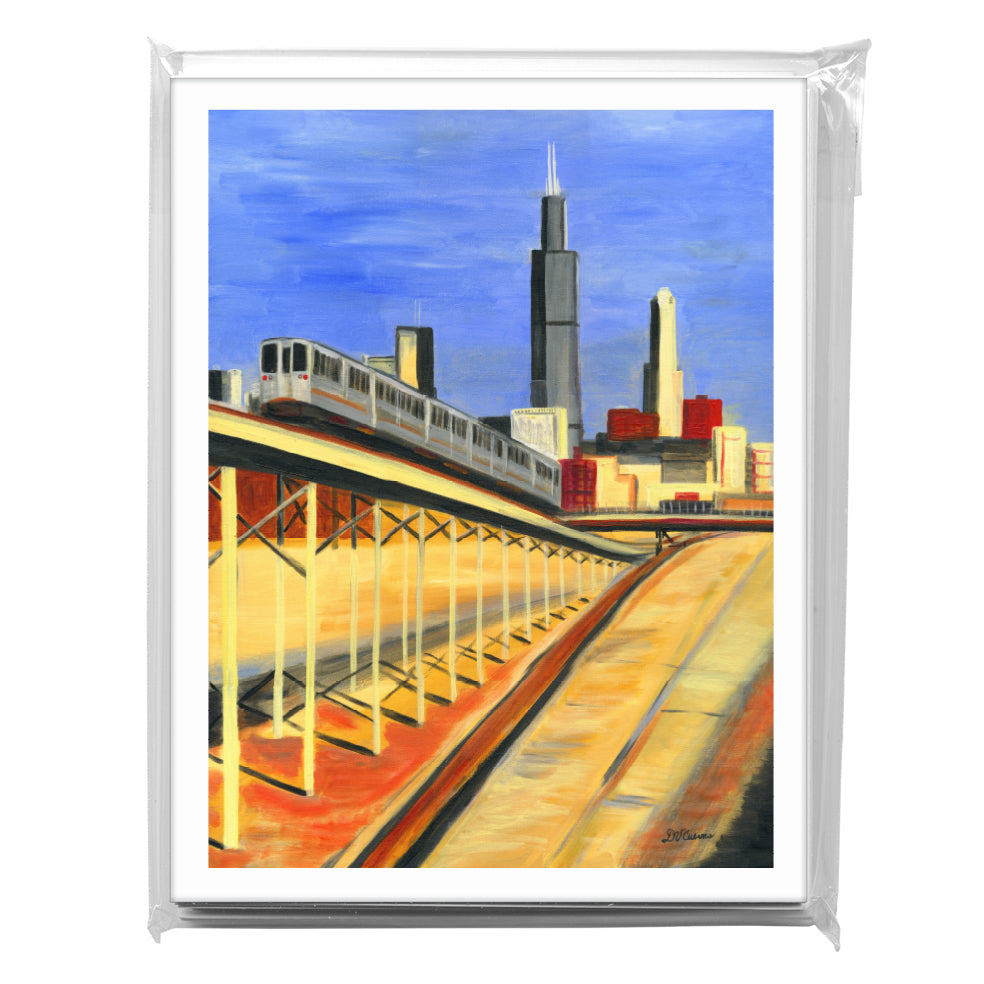 Blue Line 1, Chicago, Greeting Card (7950A), 8-Pack, www.printedcanvas.com