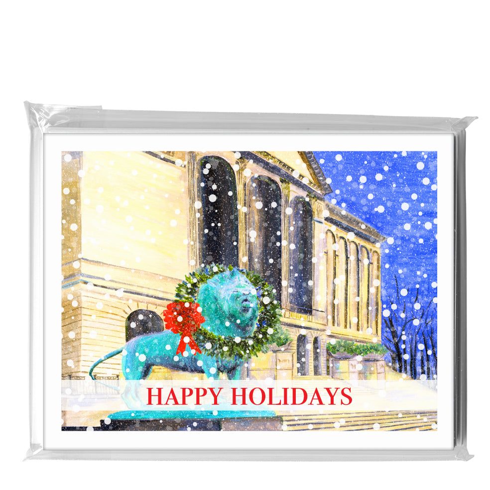 Art Institute with Wreath, Chicago, Greeting Card (7979D), A2 Card 8-Pack, www.printedcanvas.com
