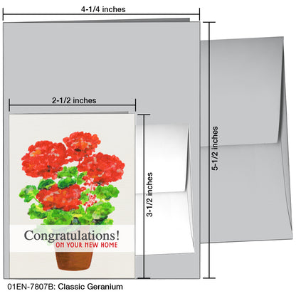 Classic Geranium, Greeting Card (7807B), Enclosure Card, printedcanvas.com