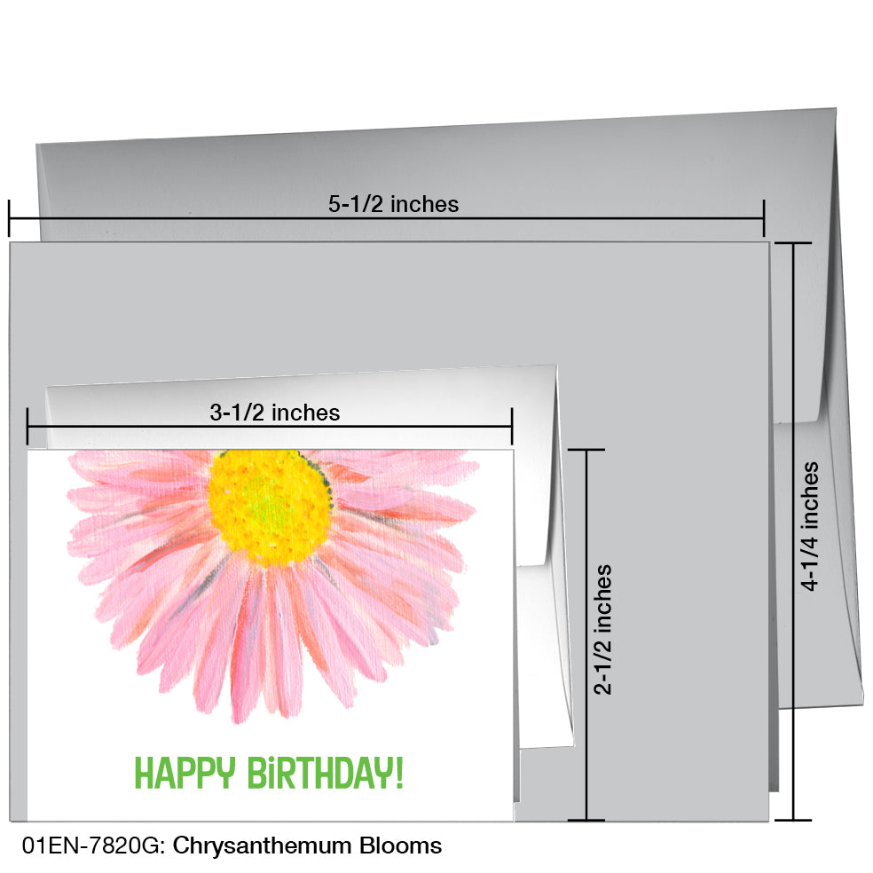 Chrysanthemum Blooms, Greeting Card (7820G), Enclosure Card, www.printedcanvas.com
