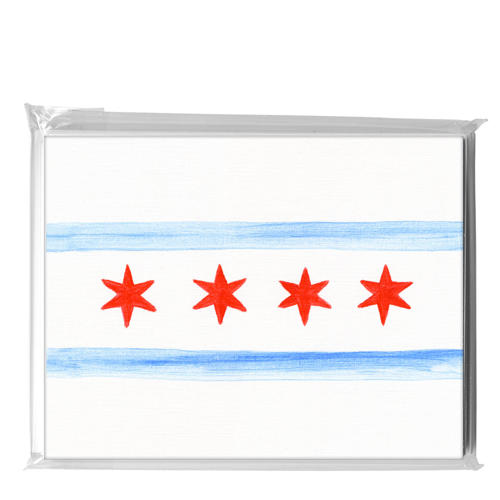 Flag of Chicago, Greeting Card (8736A), 8-Pack, www.printedcanvas.com