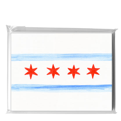 Flag of Chicago, Greeting Card (8736A), 8-Pack, www.printedcanvas.com