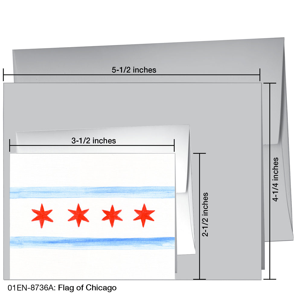 Flag of Chicago, Greeting Card (8736A), Enclosure, www.printedcanvas.com