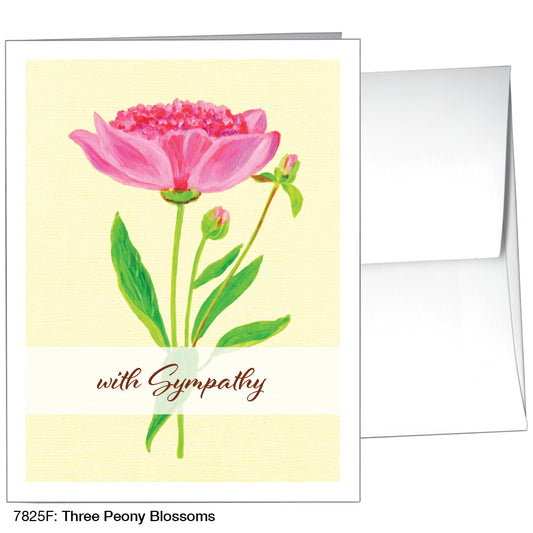 Three Peony Blossoms, Greeting Card (7825F), A2 Card Front, www.printedcanvas.com