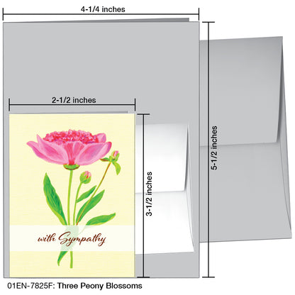 Three Peony Blossoms, Greeting Card (7825F), Enclosure Card, www.printedcanvas.com