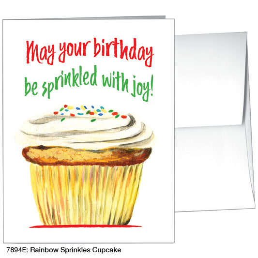 Rainbow Sprinkles Cupcake, Greeting Card (7894E), A2, printedcanvas.com