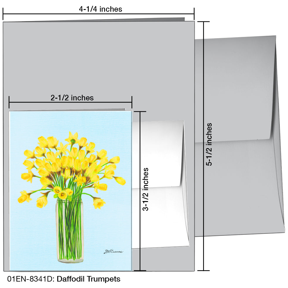 Daffodil Trumpets, Greeting Card (8341D), Enclosure, printedcanvas.com
