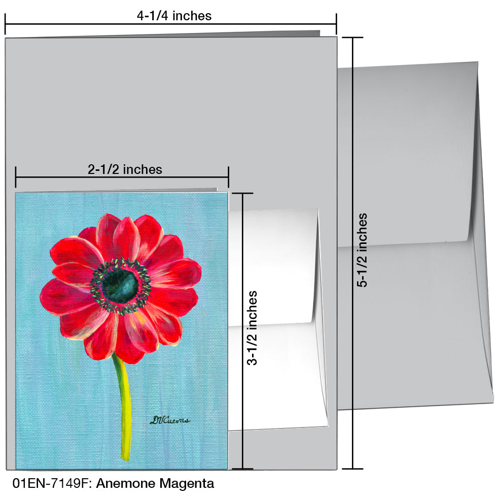 Anemone Magenta, Greeting Card (7149F), Enclosure Card, www.printedcanvas.com