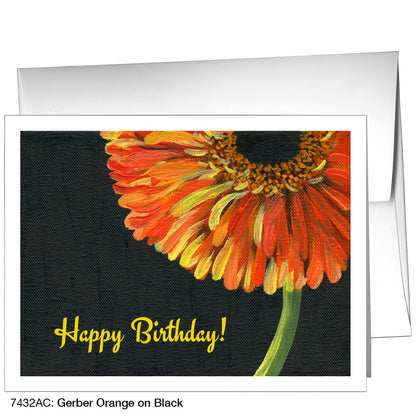 Gerber Orange on Black, Greeting Card (7432AC), A2 Card, printedcanvas.com