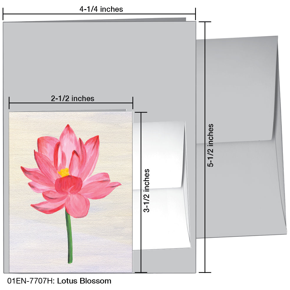 Lotus Blossom, Greeting Card (7707H), Enclosure Card, www.printedcanvas.com