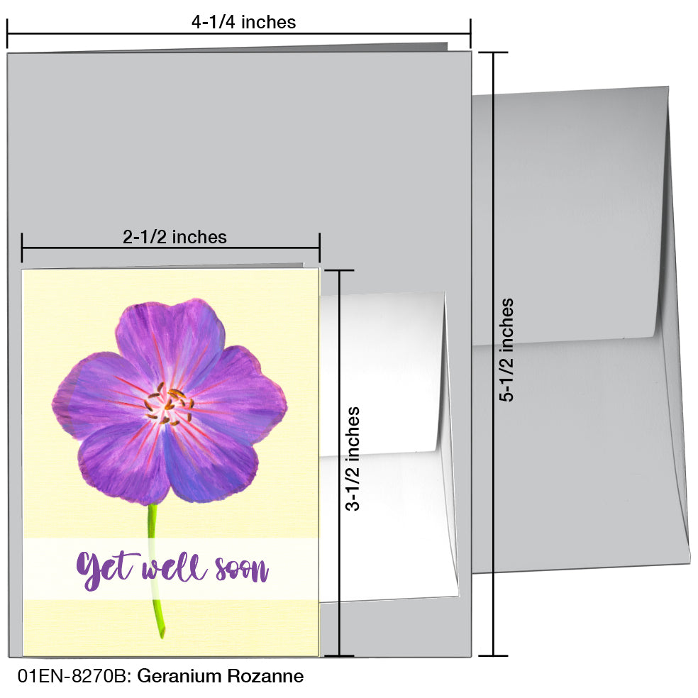 Geranium Rozanne, Greeting Card (8270B), Enclosure Card, www.printedcanvas.com