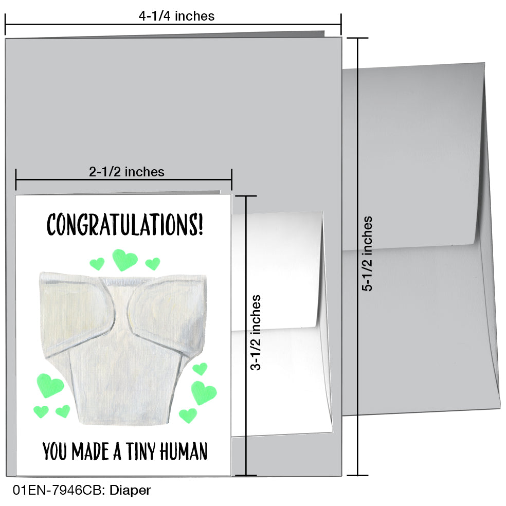 Diaper, Greeting Card (7946CB), Enclosure Card, www.printedcanvas.com