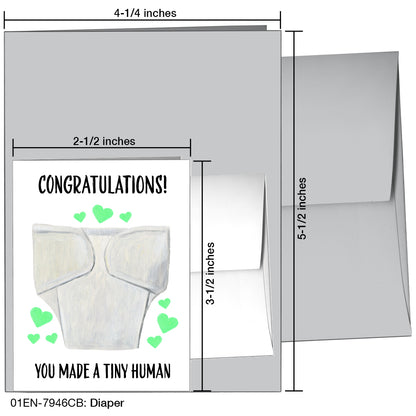 Diaper, Greeting Card (7946CB), Enclosure Card, www.printedcanvas.com