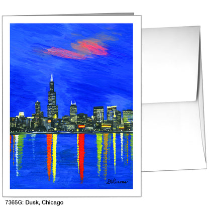 Dusk, Chicago, Greeting Card (7365G), A2 Card, printedcanvas.com