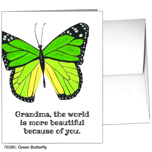 Green Butterfly, Greeting Card (7638K), A2 Card Front, www.printedcanvas.com