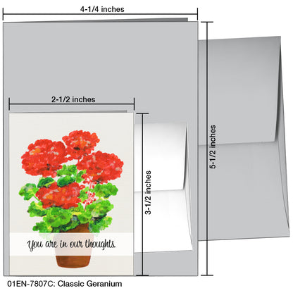 Classic Geranium, Greeting Card (7807C), Enclosure, printedcanvas.com