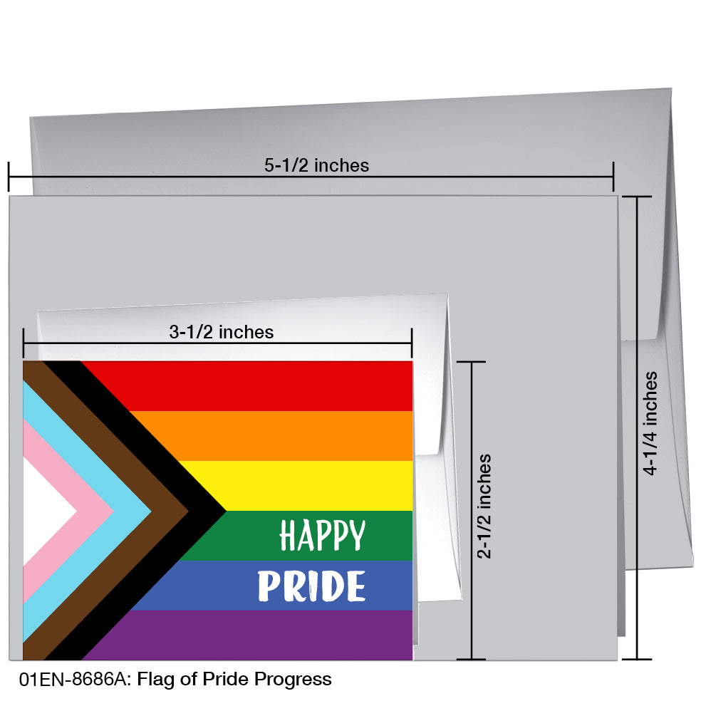 Flag of Pride Progress, Greeting Card (8686A), Enclosure, printedcanvas.com
