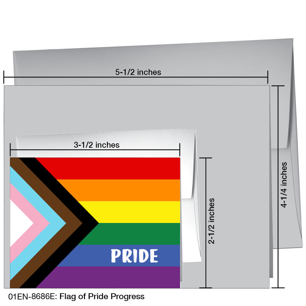 Flag of Pride Progress, Greeting Card (8686E), Enclosure, printedcanvas.com
