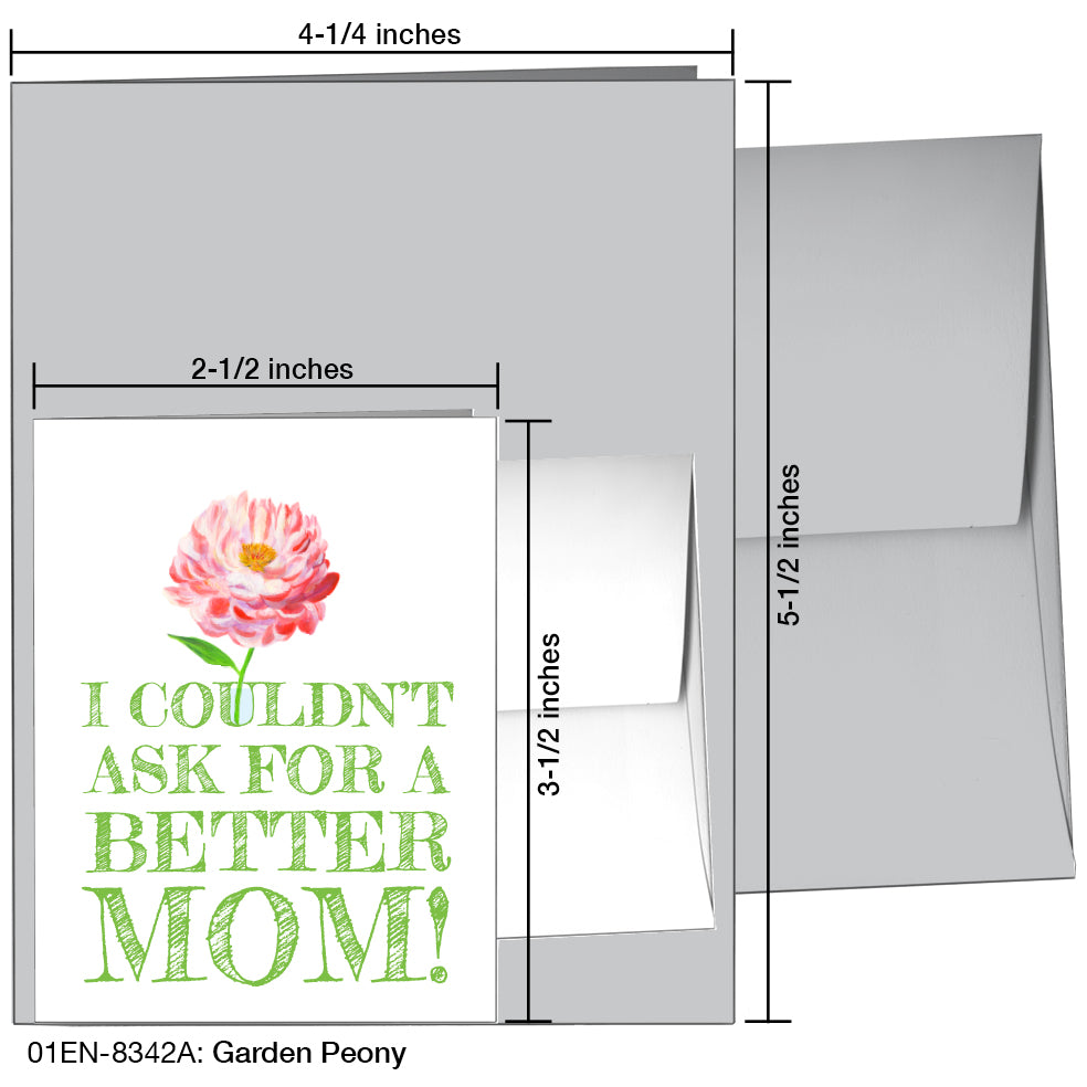 Garden Peony, Greeting Card (8342A), Enclosure, printedcanvas.com