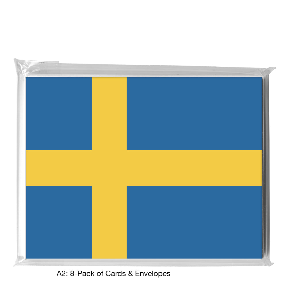 Flag of Sweden, Greeting Card (8396A), A2 Card 8-Pack, www.printedcanvas.com