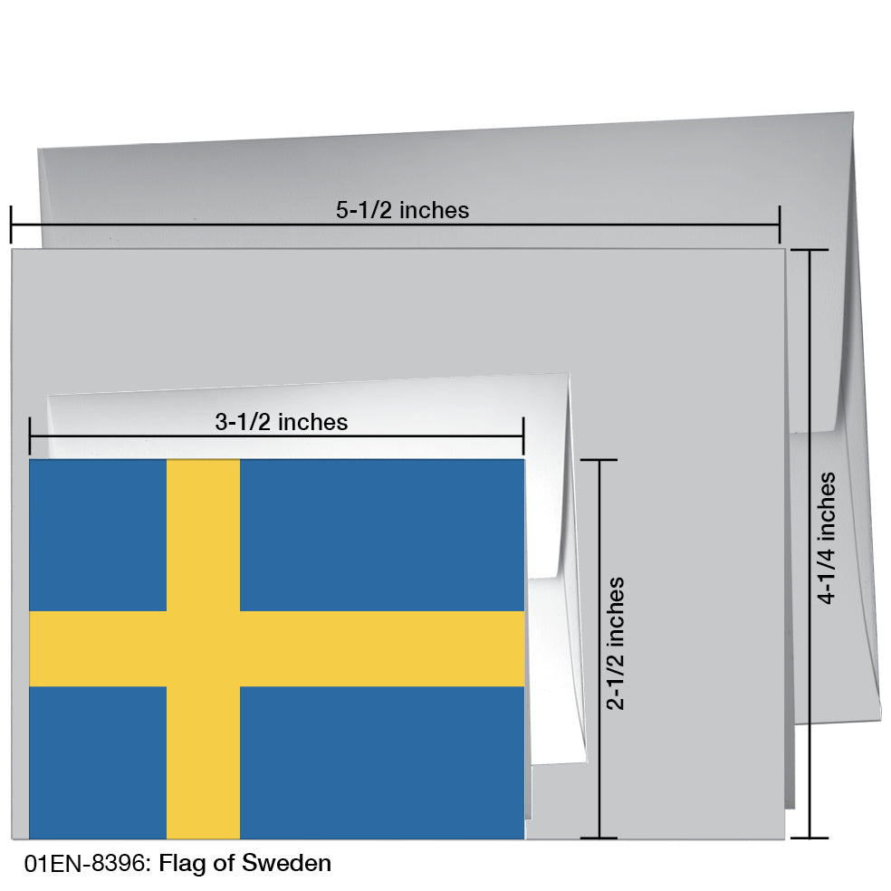 Flag of Sweden, Greeting Card (8396A), Enclosure Card, www.printedcanvas.com