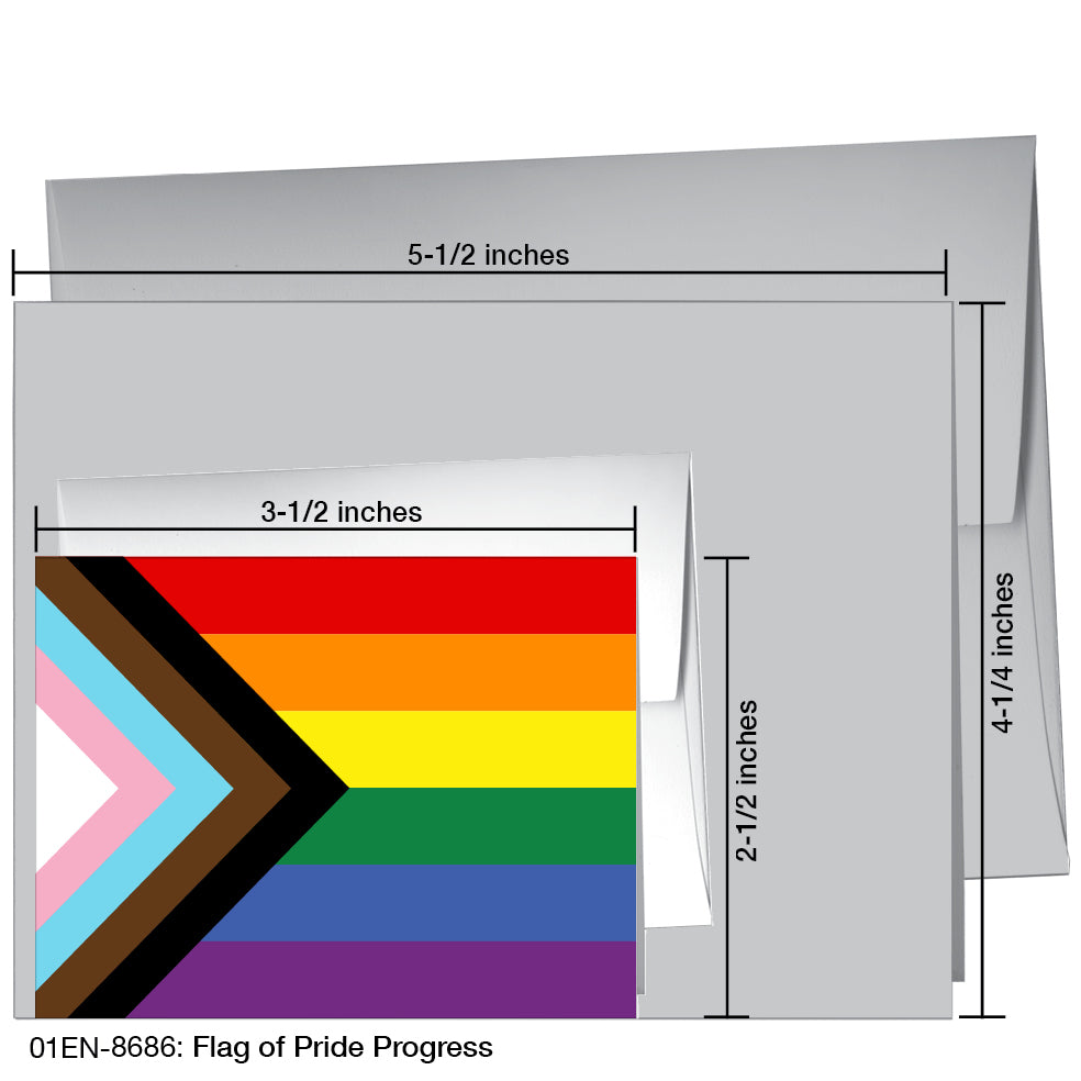 Flag of Pride Progress, Greeting Card (8686B), Enclosure Card, www.printedcanvas.com