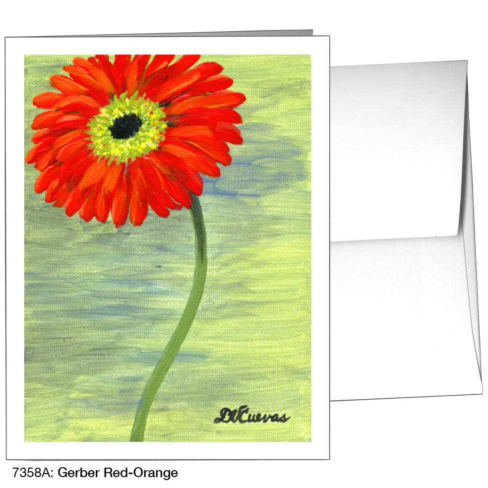 Gerber Red-Orange, Greeting Card (7358A), A2, printedcanvas.com