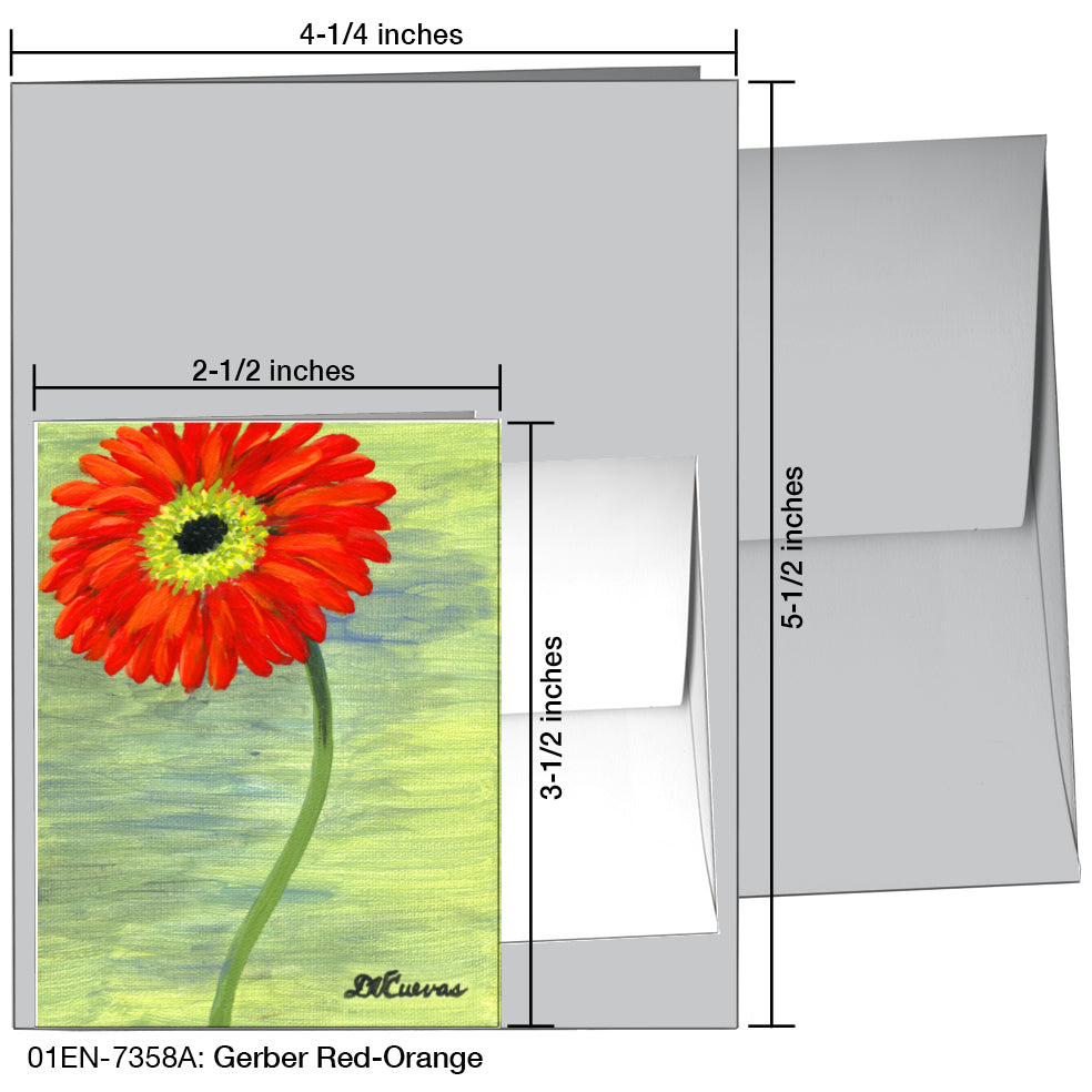 Gerber Red-Orange, Greeting Card (7358A), Enclosure, printedcanvas.com