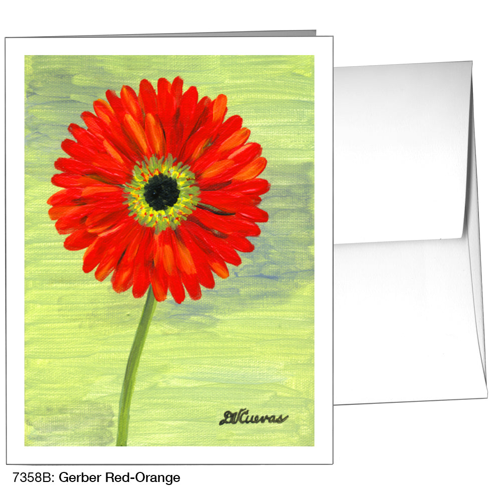 Gerber Red-Orange, Greeting Card (7358B), A2, printedcanvas.com