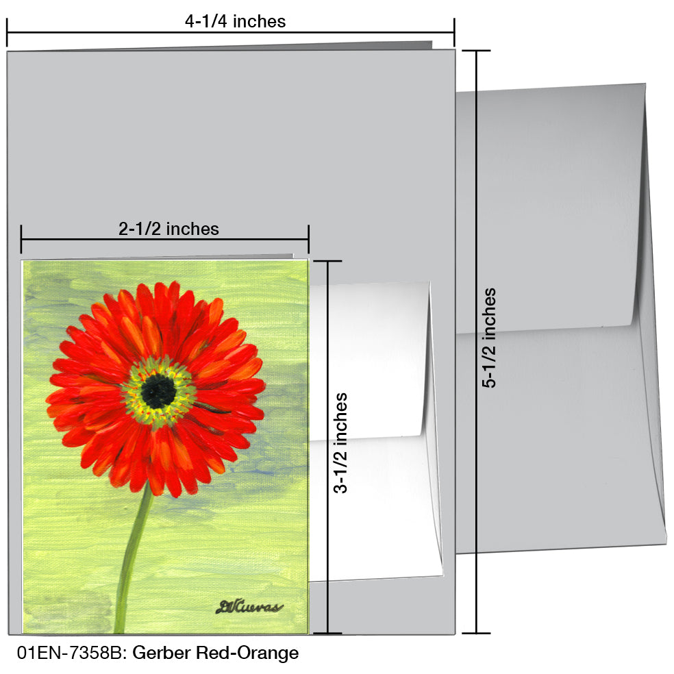 Gerber Red-Orange, Greeting Card (7358B), Enclosure, printedcanvas.com