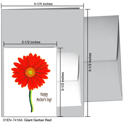 Giant Gerber Red, Greeting Card (7416A), Enclosure Card, www.printedcanvas.com