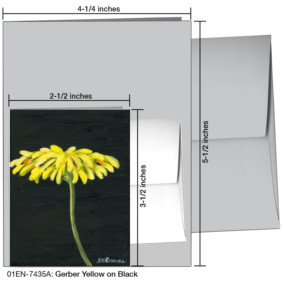 Gerber Yellow on Black, Greeting Card (7435A), Enclosure Card, www.printedcanvas.com