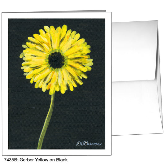 Gerber Yellow On Black, Greeting Card (7435B), A2, printedcanvas.com