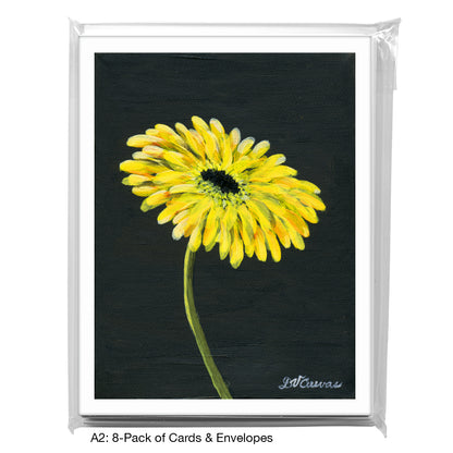 Gerber Yellow on Black, Greeting Card (7435C), A2 Card 8-Pack, www.printedcanvas.com