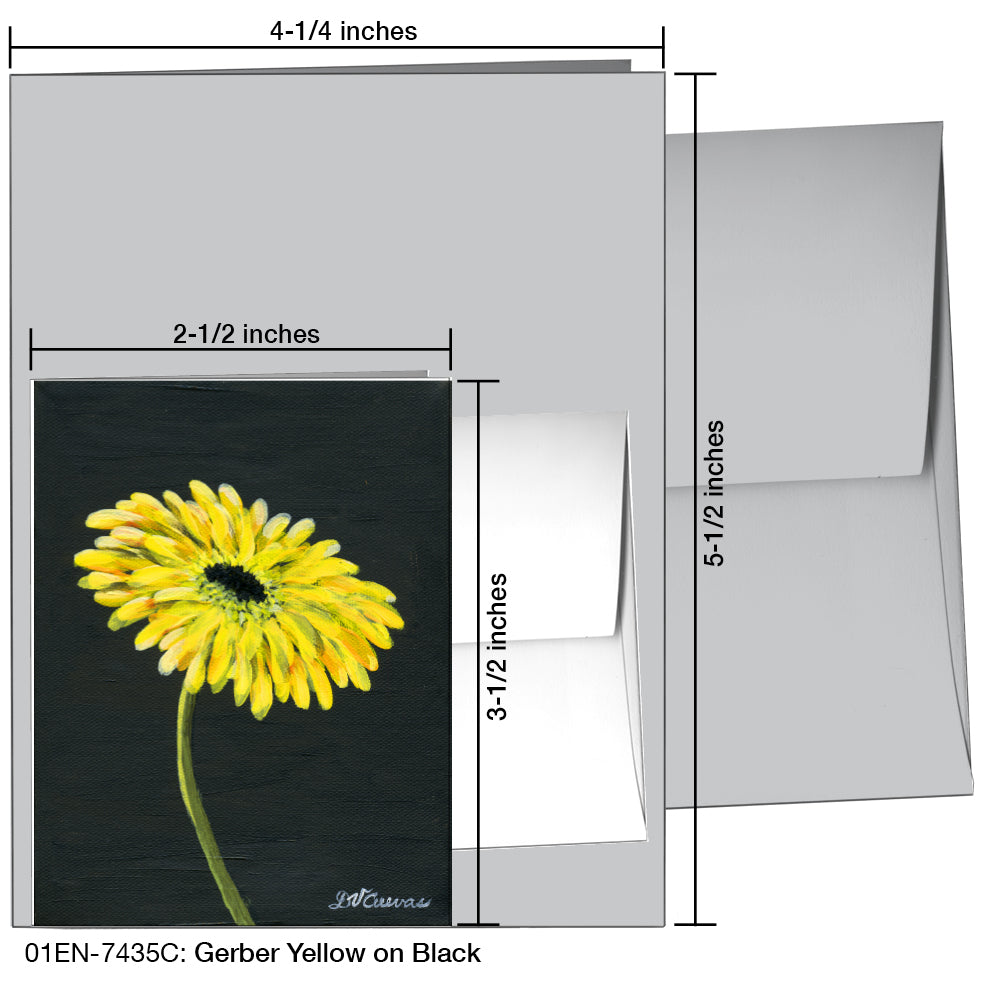 Gerber Yellow on Black, Greeting Card (7435C), Enclosure Card, www.printedcanvas.com