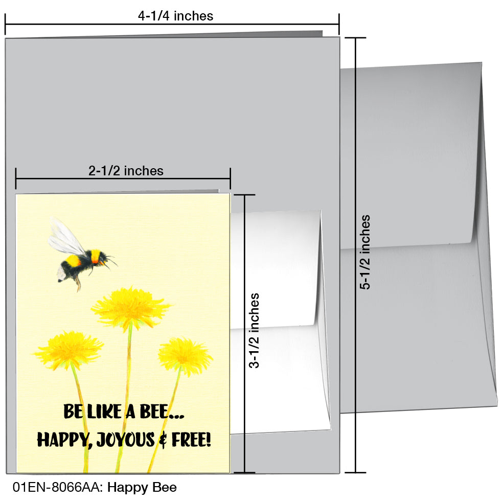 Happy Bee, Greeting Card (8066AA), Enclosure, printedcanvas.com