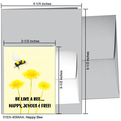 Happy Bee, Greeting Card (8066AA), Enclosure, printedcanvas.com