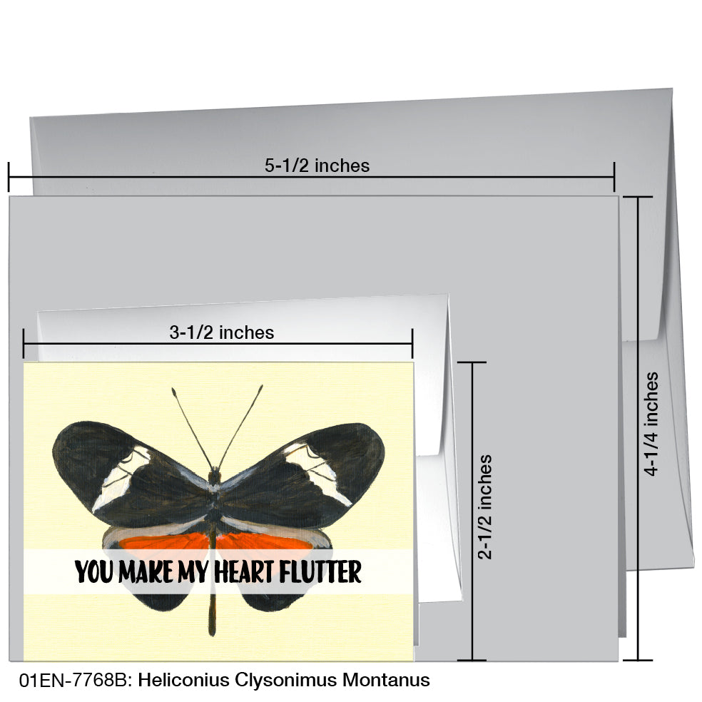 Heliconius Clysonimus Montanus, Greeting Card (7768B), Enclosure, printedcanvas.com