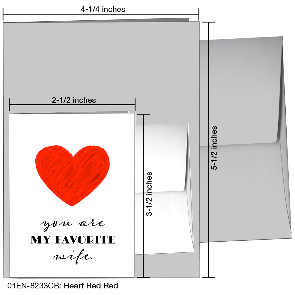 Heart Red Red, Greeting Card (8233CB), Enclosure, printedcanvas.com