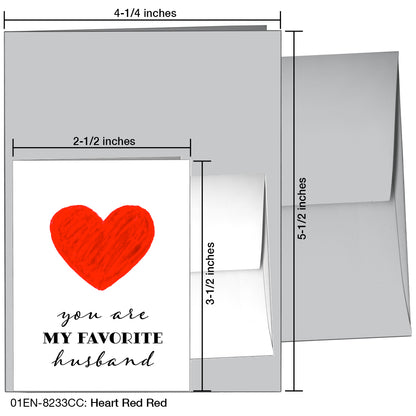 Heart Red Red, Greeting Card (8233CC), Enclosure, printedcanvas.com