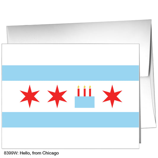 Hello, from Chicago, Greeting Card (8399W), A2 Card Front, www.printedcanvas.com